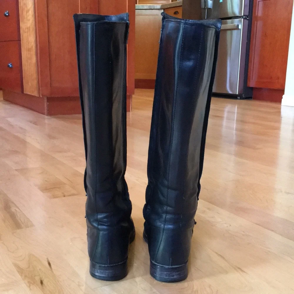 COLE HAAN | Black Leather Tall Boots Ridding Boots